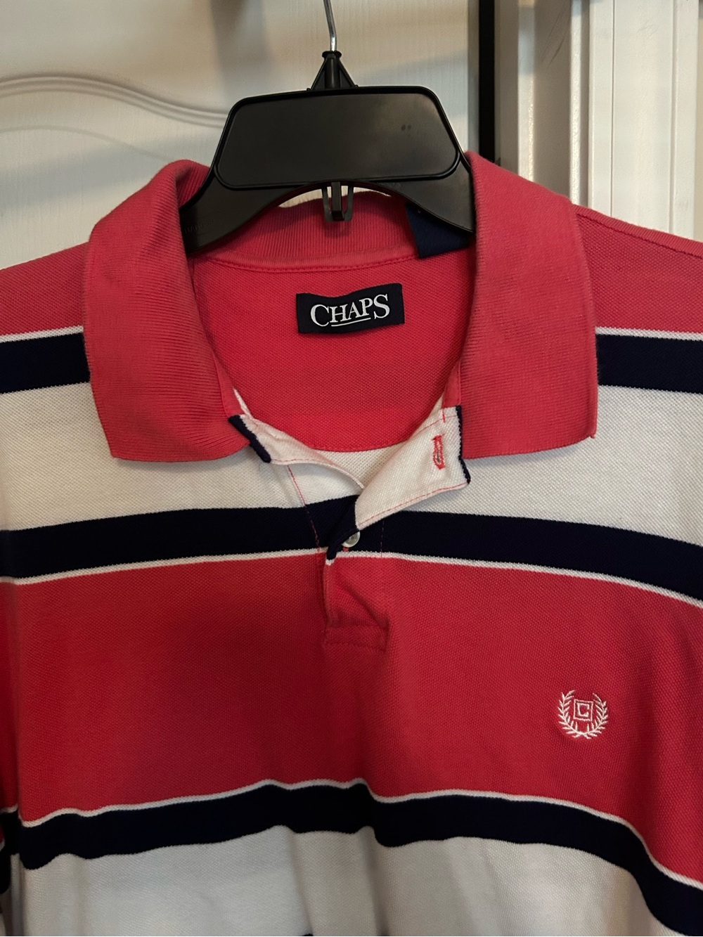 Chaps Men's Red Striped Polo Shirt